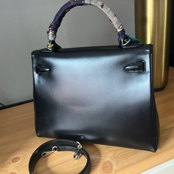 Wirkin Designer Inspired Black Box Smooth Leather 32 CM Bag - Picture 4 of 13